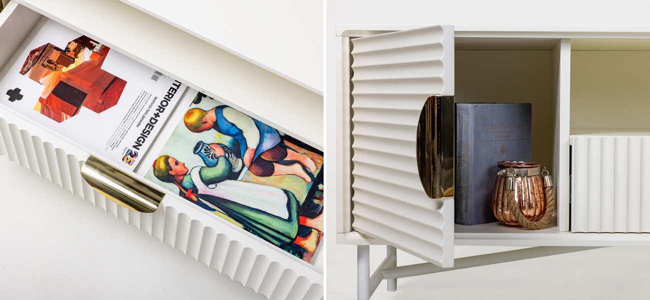 ТВ-тумба Antique Order Белая 110 см - фото №1