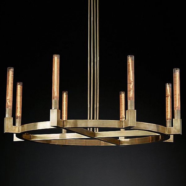 Люстра RH CANELLE Round Chandelier 8 Modern Brass Латунь в Омске | Loft Concept 