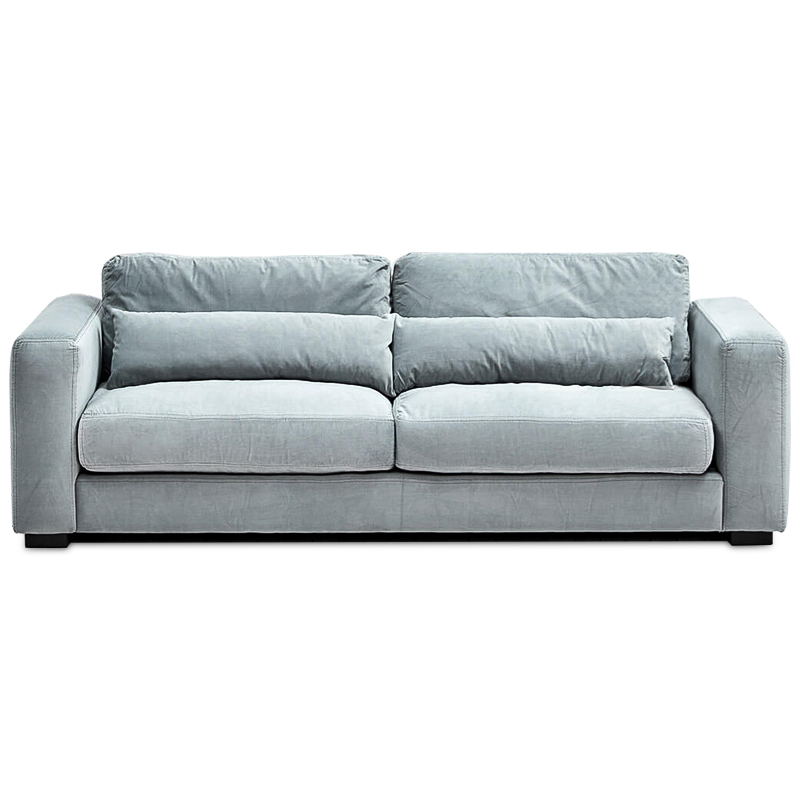 Диван Kleber Sofa soft blue Голубой пастельный Черный в Омске | Loft Concept 