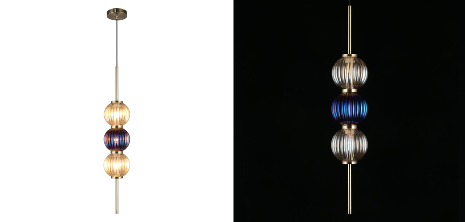 Подвесной светильник Shell Beads с цветным стеклом Подвесной светильник Shell Beads с цветным стеклом - Loft-Concept в Омске