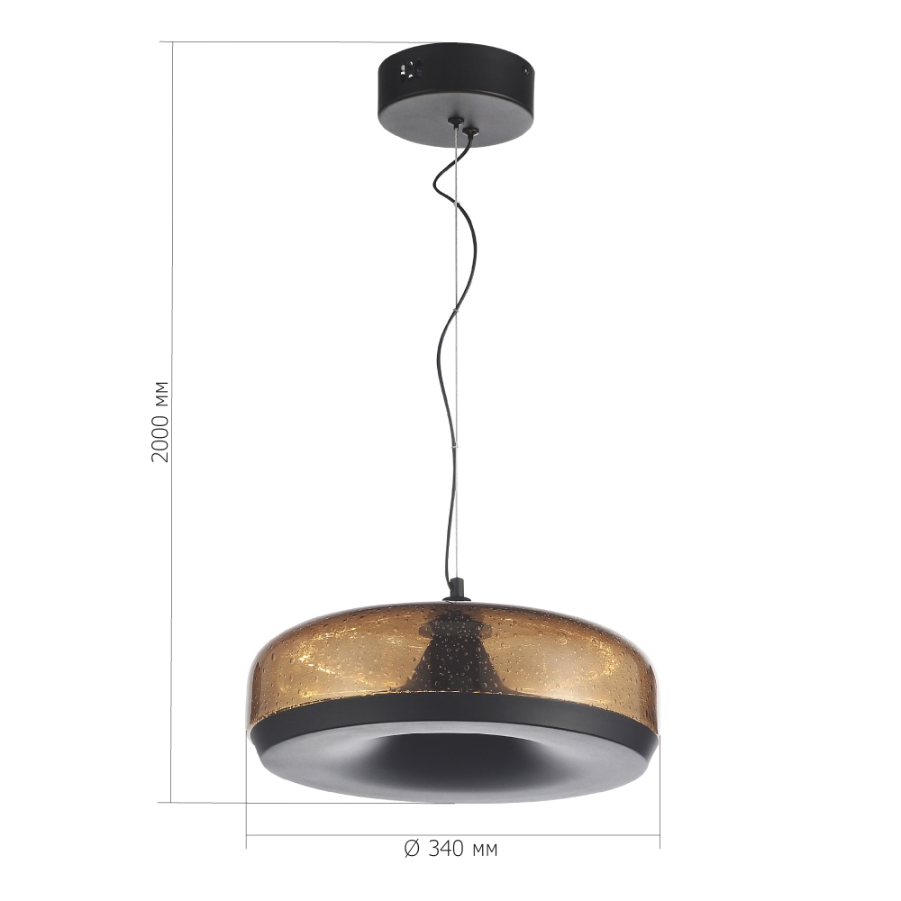 Подвесной светильник с стеклянным плафоном LED 42W 3000K Glass Textured Lampshade в Омске