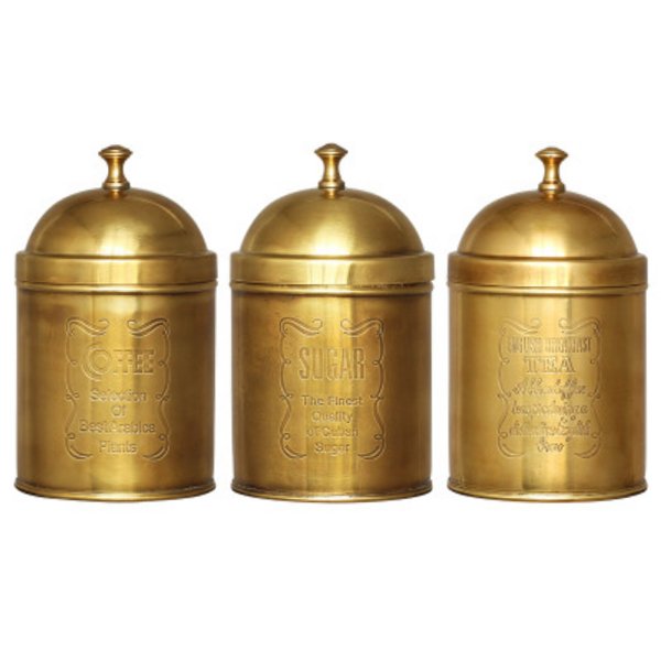 Набор банок Kitchen Canister Sets Brass Латунь Набор банок Kitchen Canister Sets Brass Латунь в Омске | Loft Concept