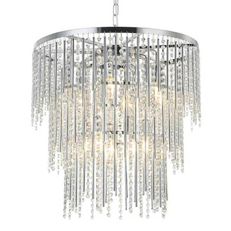 Люстра Crystal Wind Chimes Chrome Chandelier Хром Прозрачный в Омске | Loft Concept 