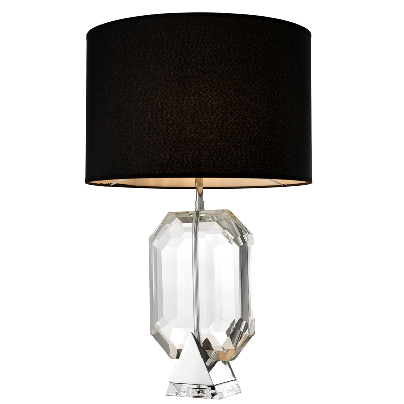 Настольная лампа Eichholtz Table Lamp Emerald Nickel & black Черный Никель Прозрачный в Омске | Loft Concept 