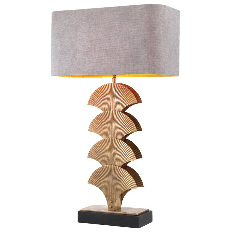 Настольная лампа Eichholtz Table Lamp Iris Черный Винтажная латунь Серый в Омске | Loft Concept 