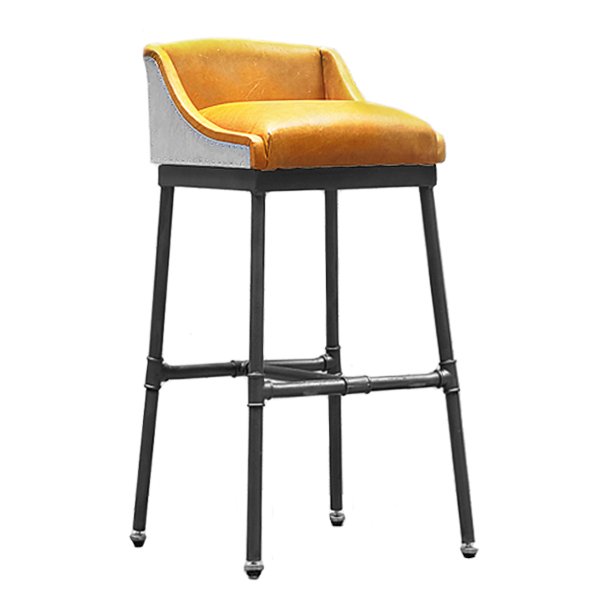 Барный стул Iron Scaffold Bar stool Yellow Желтый Темный хром в Омске | Loft Concept 