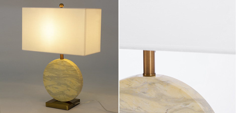 Настольная лампа Lua Grande Table Lamp beige marble Настольная лампа Lua Grande Table Lamp beige marble - Loft-Concept в Омске