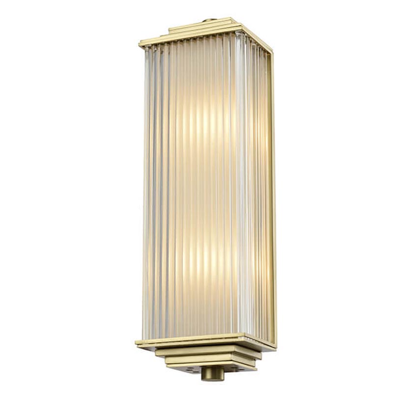 Бра Brion Glass Rectangle Wall Lamp Brass Латунь Прозрачный (Transparent) в Омске | Loft Concept 