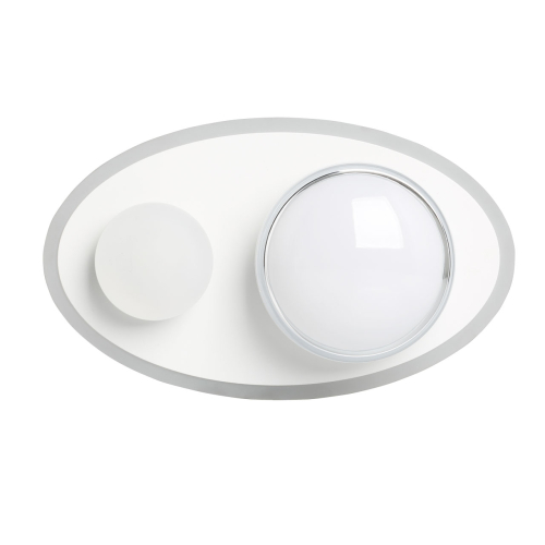 Бра овальной формы белого цвета с 2-мя лампами Lunar Pebbles Белый в Омске | Loft Concept 