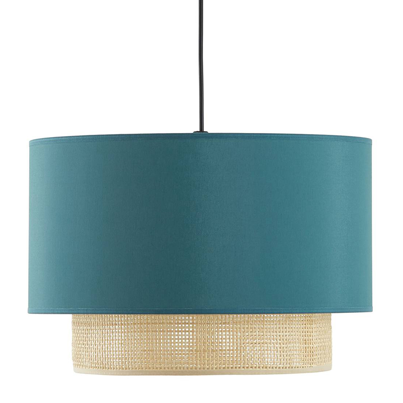 Подвесной светильник Ottar Wicker Turquoise lampshade Бежевый Бирюзовый в Омске | Loft Concept 