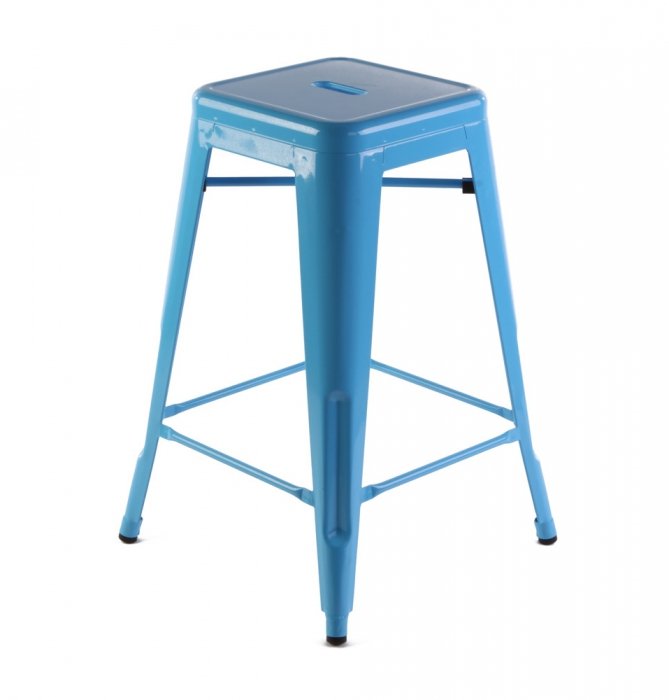 Барный стул Tolix Bar Stool 65 Черный Салатовый Нержавеющая сталь Оранжевый Красный Зеленый Желтый Голубой Белый в Омске | Loft Concept 