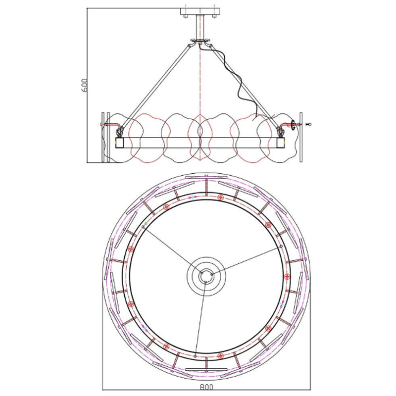 Люстра Мрамор Lucretia Marble Round Chandelier 80 см в Омске