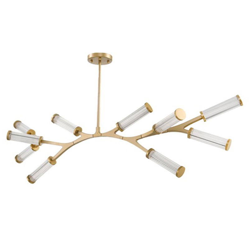 Люстра Cylinder Branches Chandelier Gold 10 Золотой Прозрачный в Омске | Loft Concept 