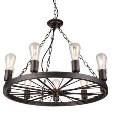 Подвесной светильник Loft Wheel Pendant 9 Коричневый винтаж в Омске | Loft Concept 