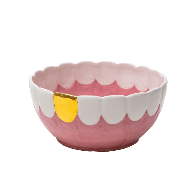 Блюдо Seletti Toothy Frootie Золотой Розовый Белый в Омске | Loft Concept 