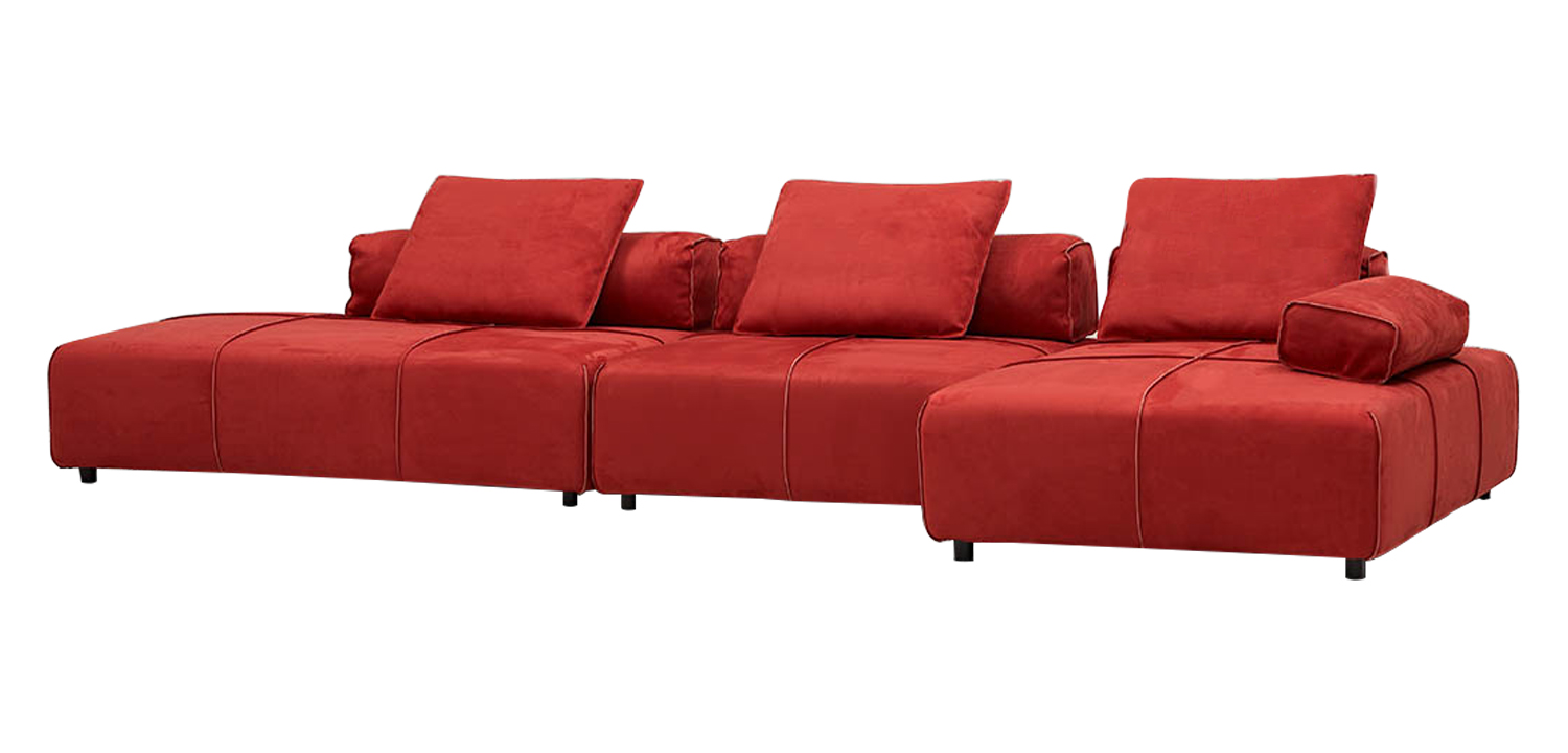 Угловой диван Quinn Red Sofa - фото №1