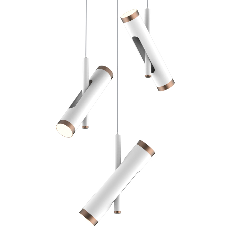 Люстра Rainer Chandelier Trio white Белый Золотой в Омске | Loft Concept 