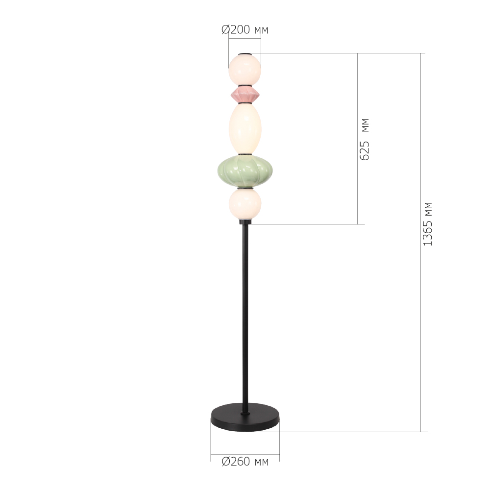 Торшер с фигурными керамическими элементами Fragrant Light в Омске