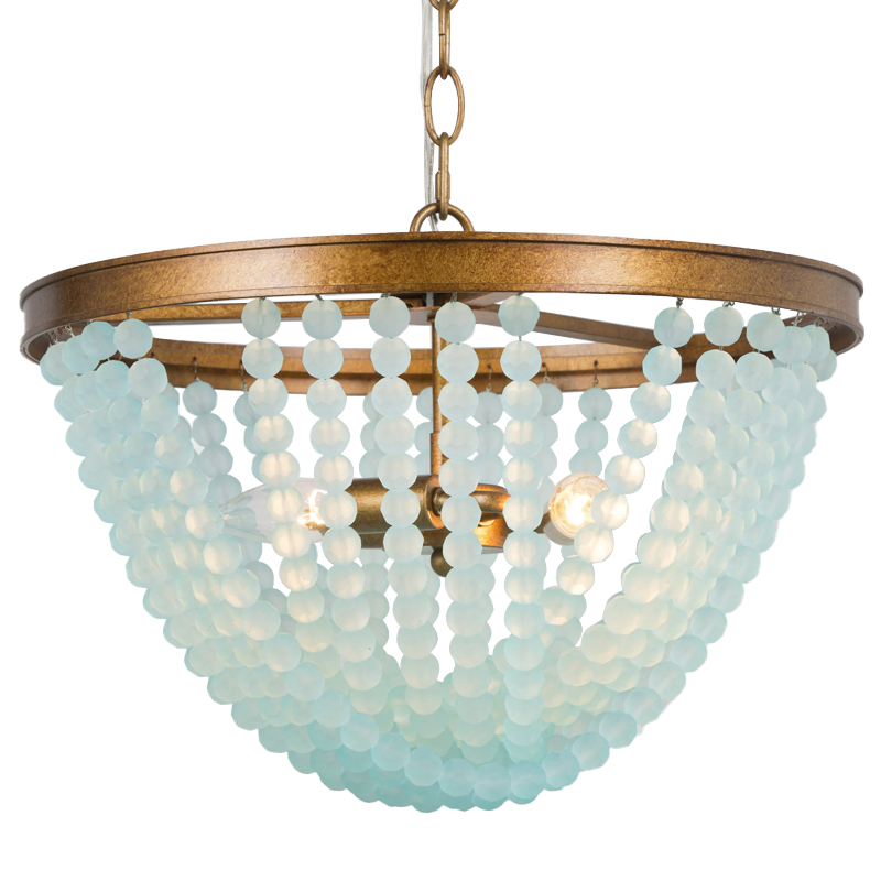 Круглая люстра с подвесками в виде круглых голубых бусин Blue Beads Chandelier Бронза Голубой Круглая люстра с подвесками в виде круглых голубых бусин Blue Beads Chandelier Бронза Голубой в Омске | Loft Concept