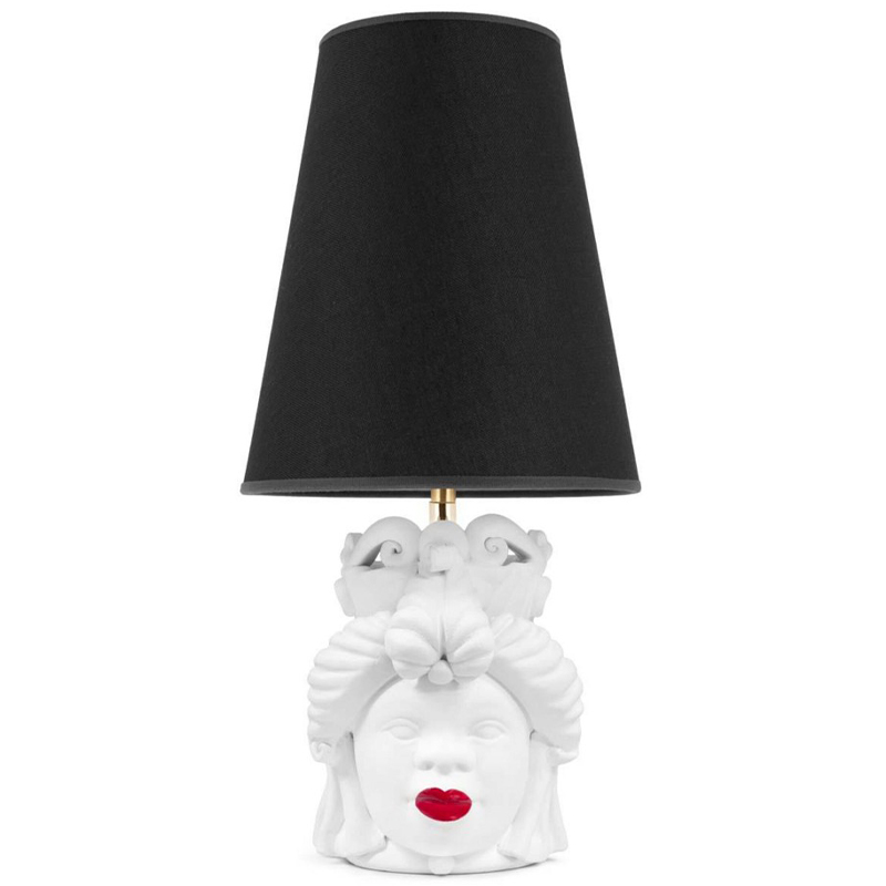 Настольная лампа Table Lamp Moro Lady Small Lipstick Black Белый Черный Красный в Омске | Loft Concept 