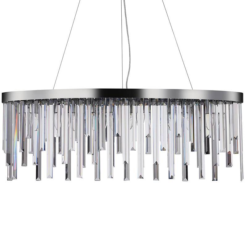 Люстра Bennett Oval Chandelier chrome 90 Хром Прозрачный в Омске | Loft Concept 