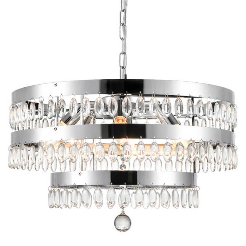 Люстра Oberon Chandelier chrome 50 Прозрачный (Transparent) Хром в Омске | Loft Concept 