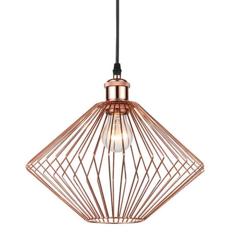 Подвесной светильник Loft Wire Cage pink gold Розовое золото Черный в Омске | Loft Concept 