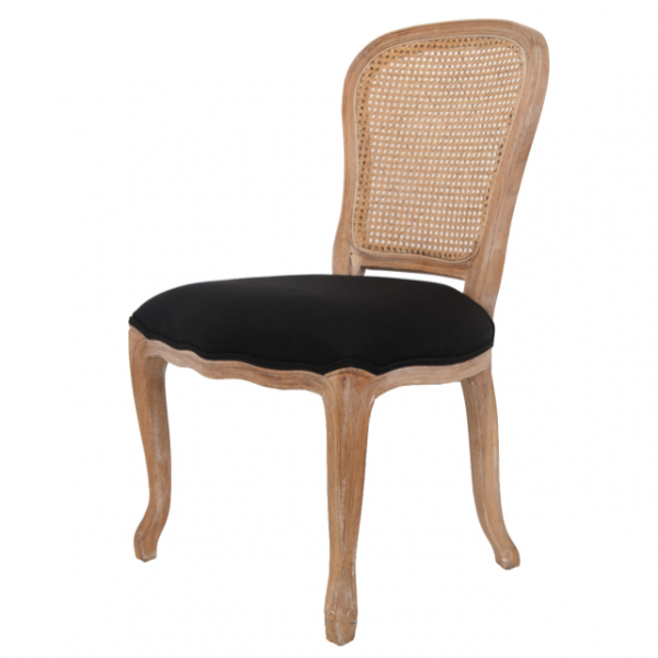 Стул French chairs Provence Neman Black Rattan Chair Черный Бежевый в Омске | Loft Concept 