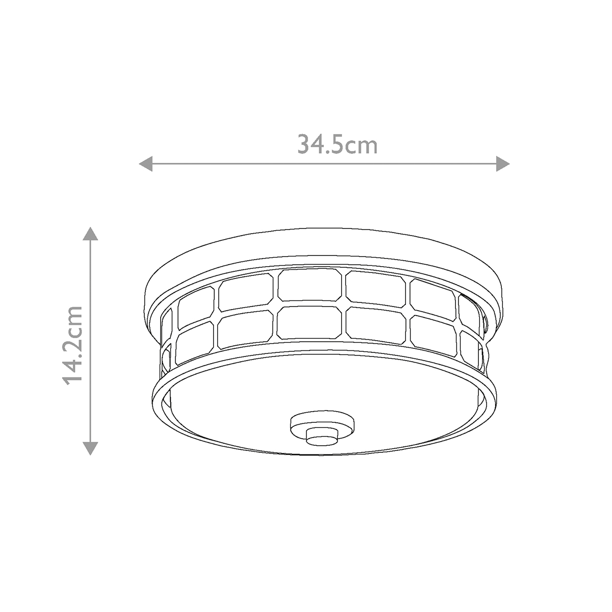 Потолочный светильник для ванных комнат цвета латунь в виде металлической клетки с геометрическими узорами Quoizel в Омске