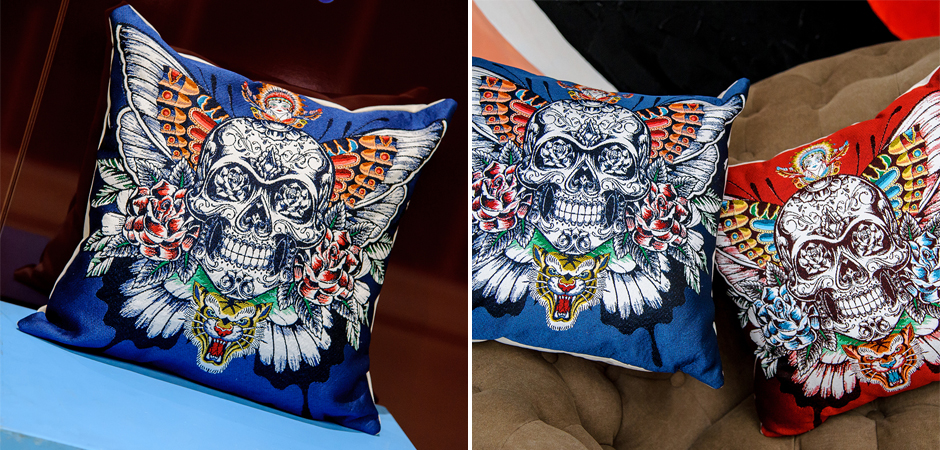 Декоративная подушка Ghost Rider Blue Декоративная подушка Ghost Rider Blue - Loft-Concept в Омске