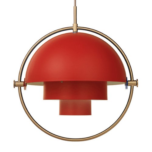 Люстра Louis Weisdorff Gubi Multi-lite Pendant Red Латунь Бургундский красный в Омске | Loft Concept 