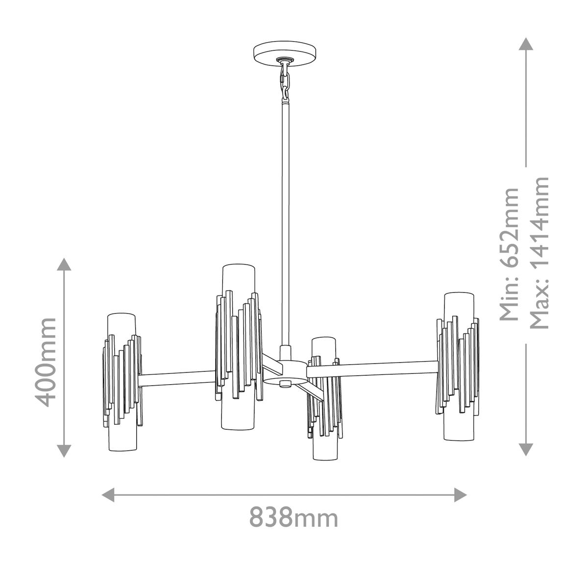 Люстра цвета латунь с 4-мя матовыми цилиндрическими плафонами Elstead Lighting в Омске