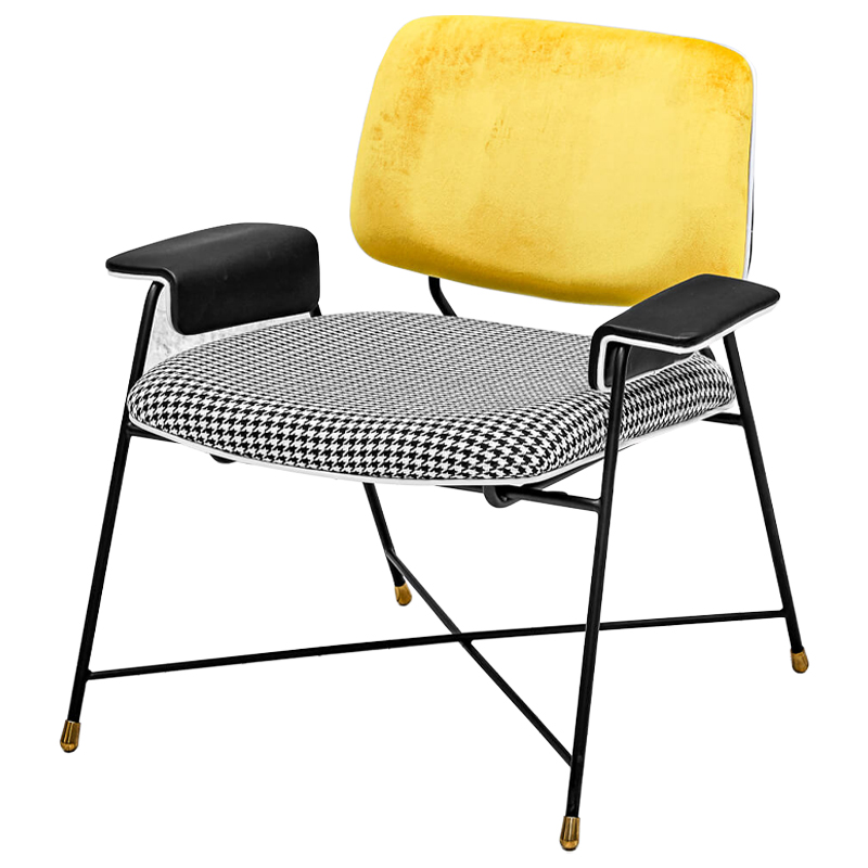 Кресло Bagot Chair Yellow Черно-белый Желтый в Омске | Loft Concept 