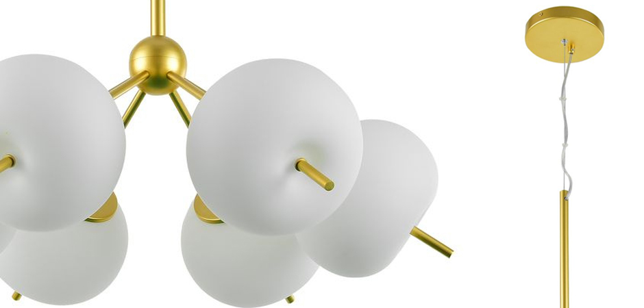 Люстра White ball brass Louise 6 Люстра White ball brass Louise 6 - Loft-Concept в Омске