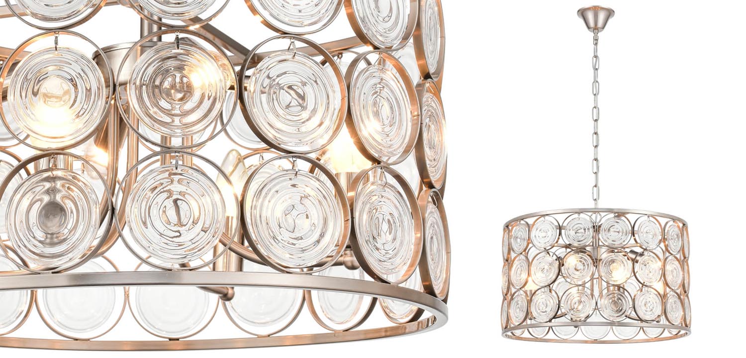 Люстра Edalina Chandelier nickel satin 50 - фото