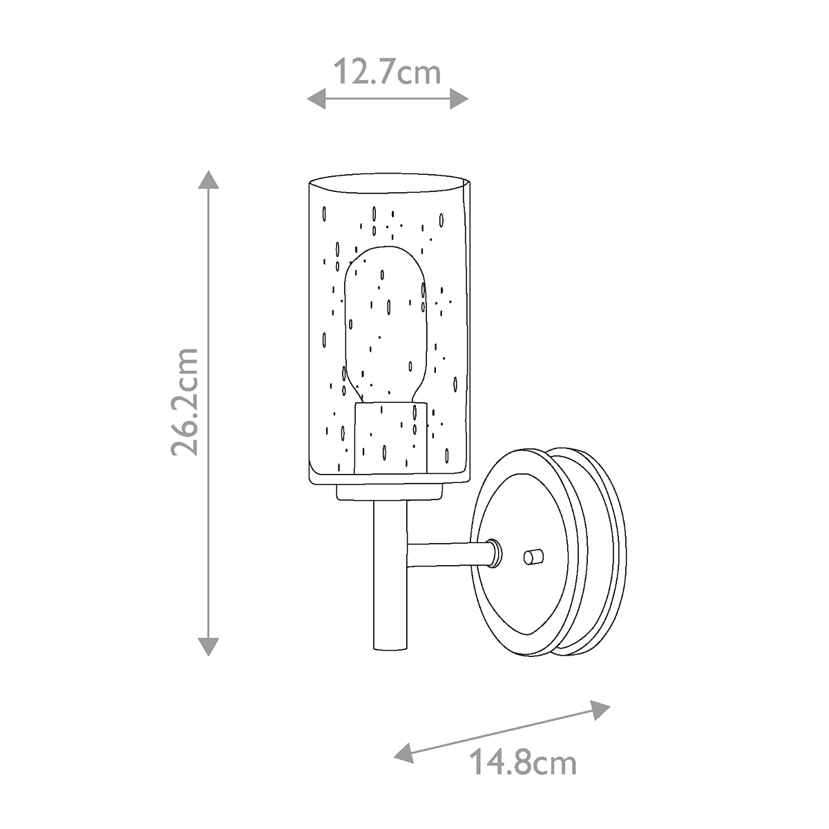 Бра с плафоном в форме цилиндра из прозрачного стекла с пузырьками Hinkley в Омске