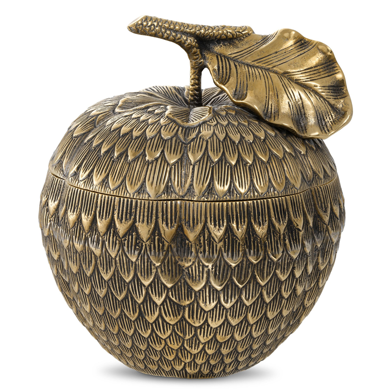 Шкатулка Eichholtz Box Custard Apple brass Винтажная латунь в Омске | Loft Concept 