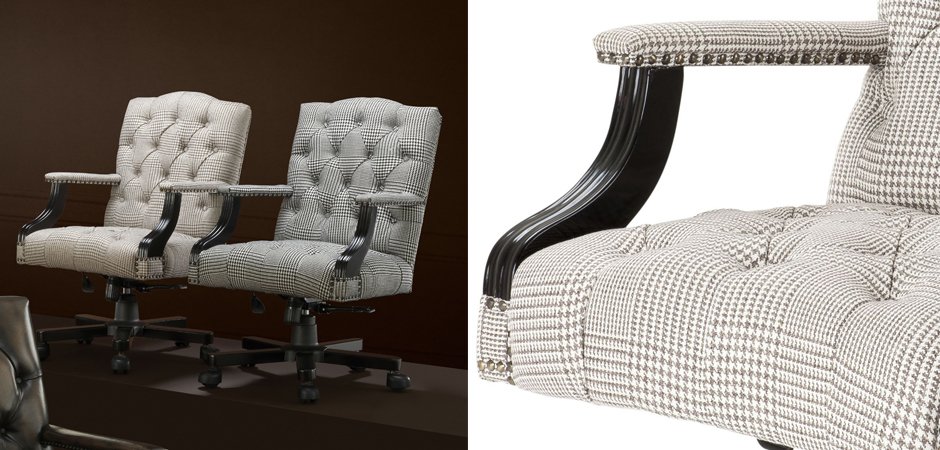 Офисное кресло Eichholtz Desk Chair Burchell brown & white Офисное кресло Eichholtz Desk Chair Burchell brown & white - Loft-Concept в Омске