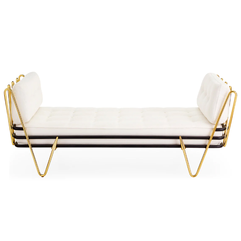 Кушетка Jonathan Adler Maxime Daybed Молочный Золотой в Омске | Loft Concept 