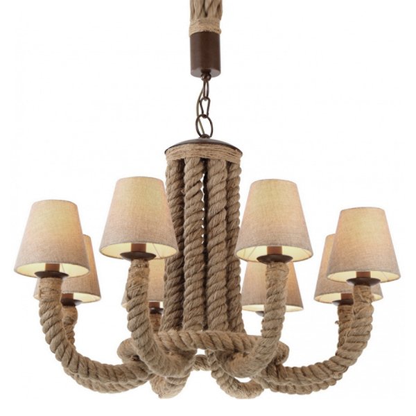 Люстра Rattan Chandelier 8 Loft Rope Light  в Омске | Loft Concept 