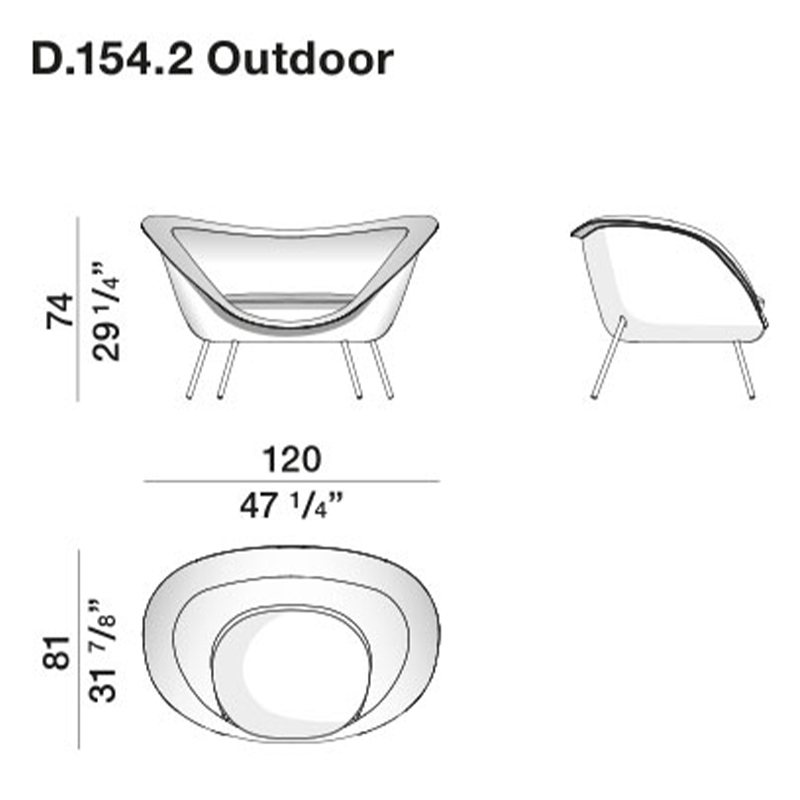 Дизайнерское уличное кресло Gio Ponti D.154.2 Armchair в Омске