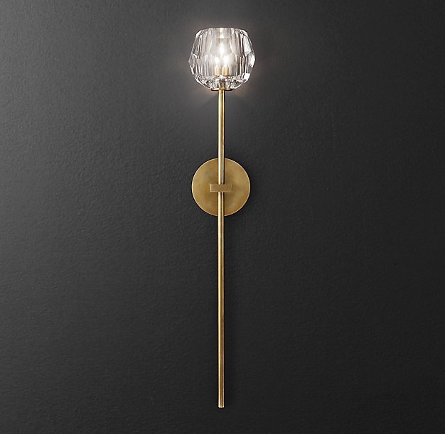 Бра RH Boule de Cristal Long Sconce Brass Латунь в Омске | Loft Concept 