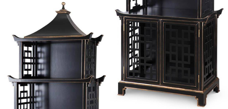 Стеллаж Черная Пагода Bungalow 5 Pagoda Black Wood Стеллаж Черная Пагода Bungalow 5 Pagoda Black Wood - Loft-Concept в Омске