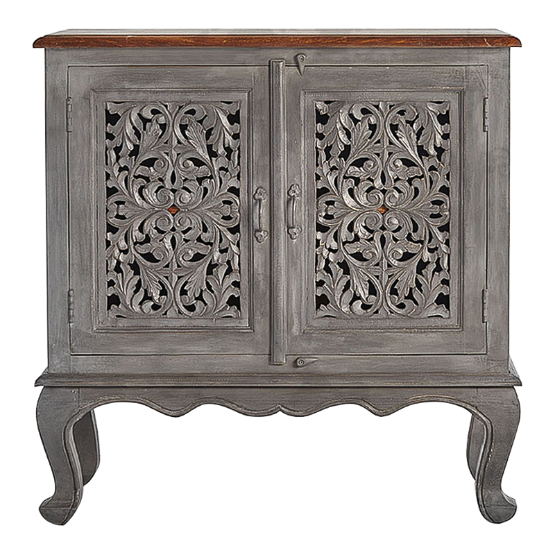 Комод Indian Antique White Furniture Chest of Drawers Agni серый Серый в Омске | Loft Concept 