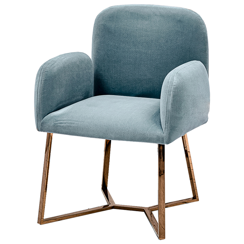 Стул Clifford Stool Pastel Blue Голубой пастельный Розовое золото в Омске | Loft Concept 