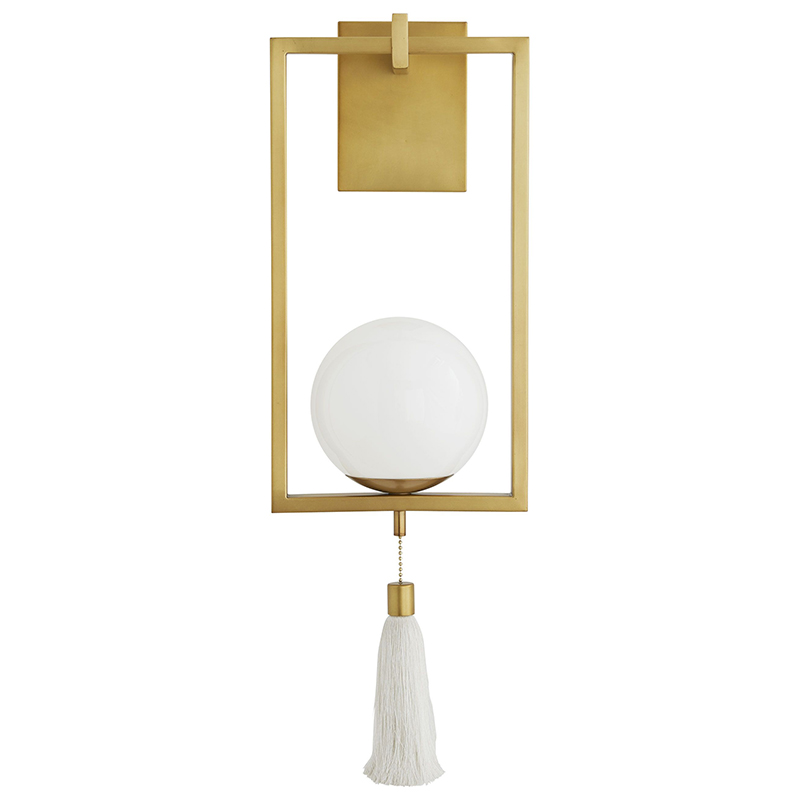 Бра Arteriors TRAPEZE SCONCE Gold Белый Латунь в Омске | Loft Concept 