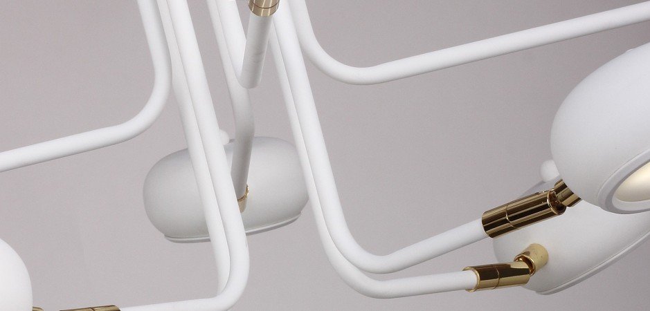 Люстра Curved Stix Chandelier 6 White - Loft-Concept в Омске