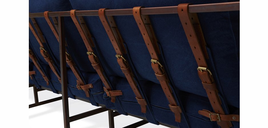 Двухместный диван Indigo Denim and copper Two Seat Sofa Двухместный диван Indigo Denim and copper Two Seat Sofa - Loft-Concept в Омске