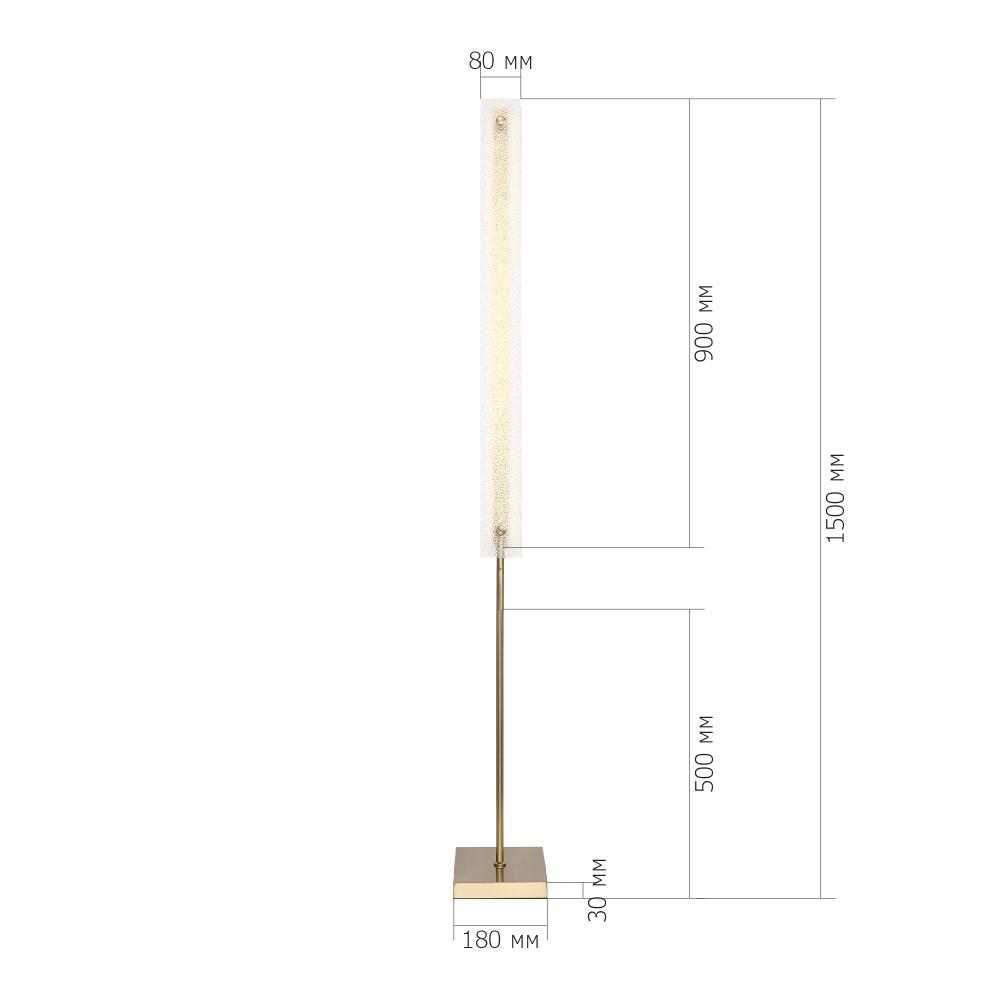 Торшер с прямоугольным плафоном с эффектом морозного стекла Freezing в Омске