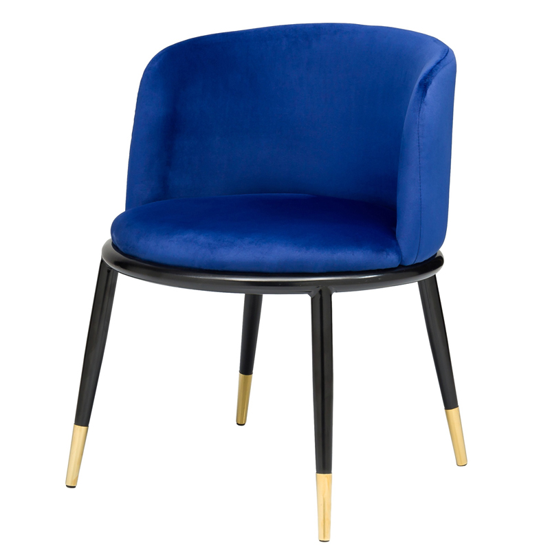 Стул Dining Chair Foucault Blue Синий Черный Золотой в Омске | Loft Concept 